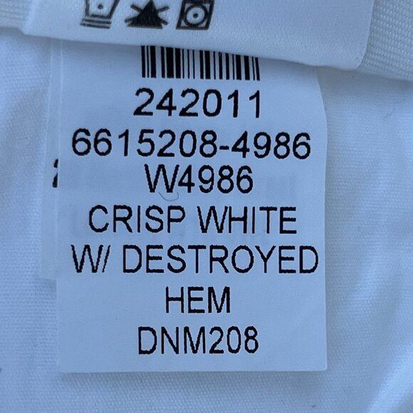 PAIGE CINDY CROP HIGH RISE DESTROYED HEM WOMEN’S JEANS sz 26 Crisp White - Picture 11 of 15